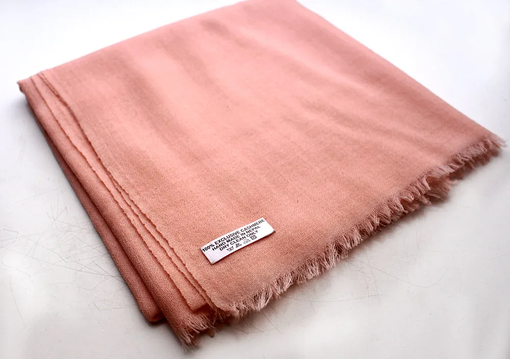 100% Exclusive Cashmere Pashmina Light Pink Shawl