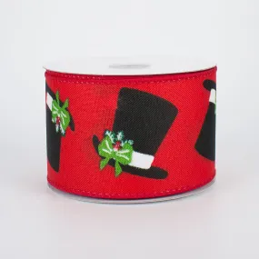 2.5" Snowman Top Hats Ribbon (10 Yards)