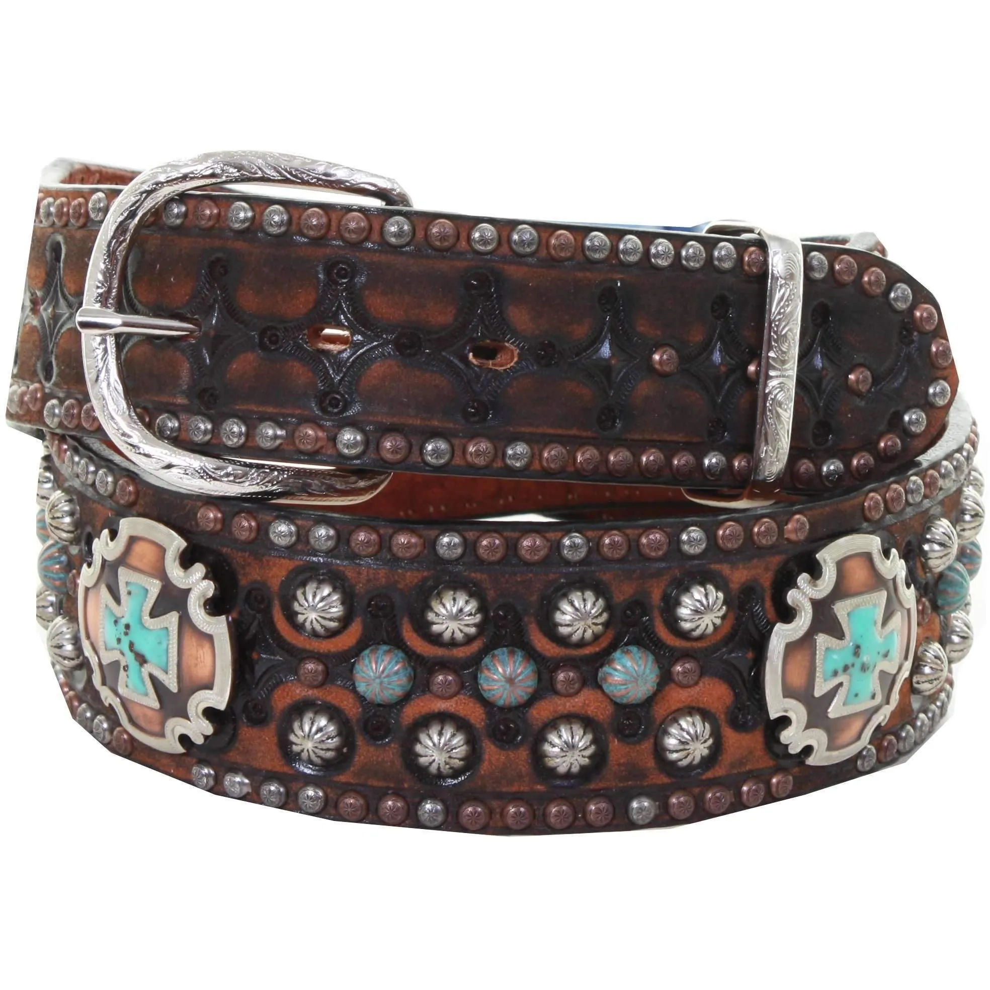 B947 - Black Vintage Studded Belt