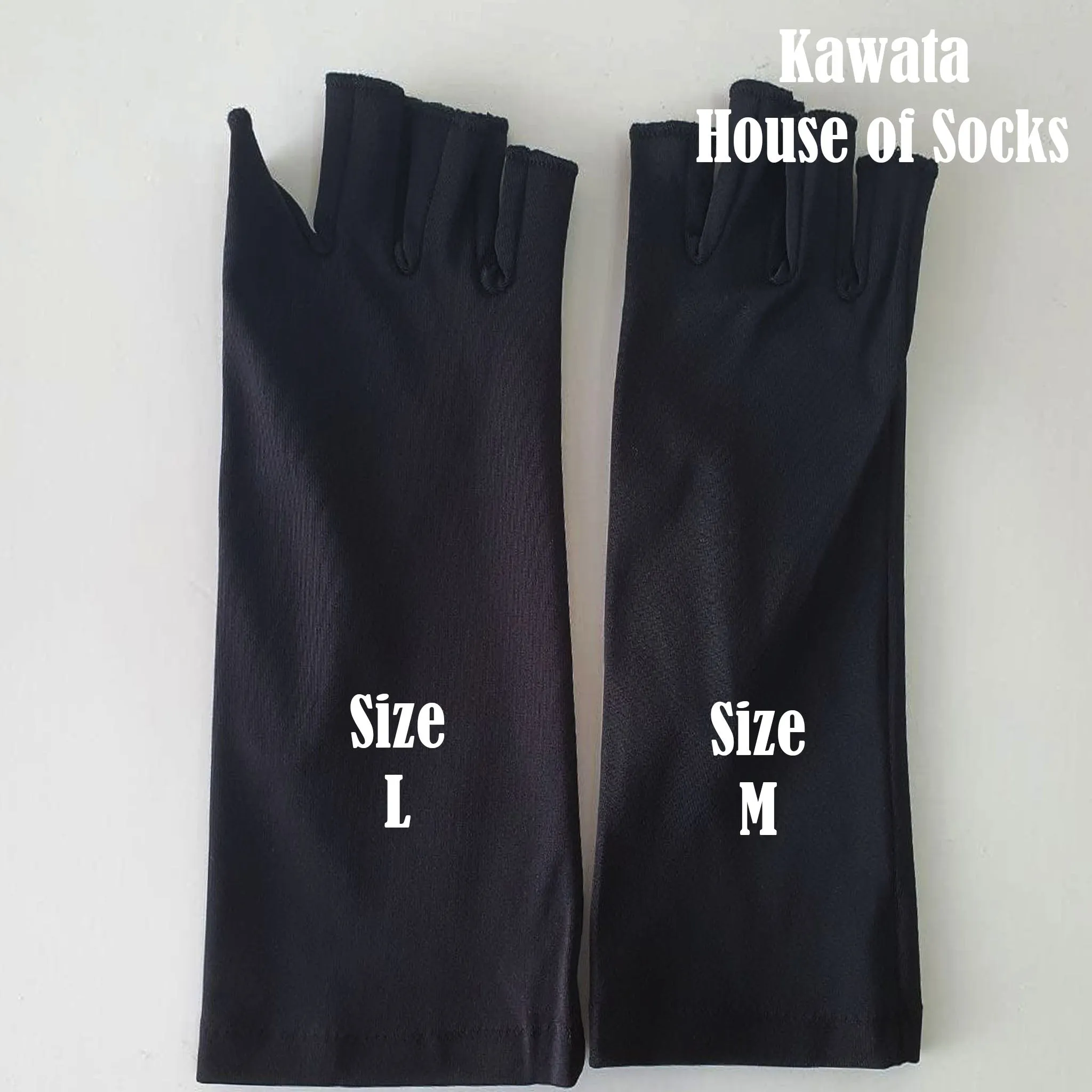 Black Fingerless Satin Glove