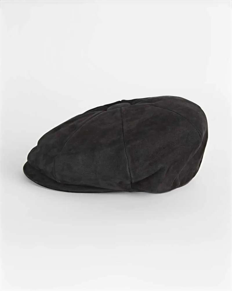 Black Leather Gatsby Cap