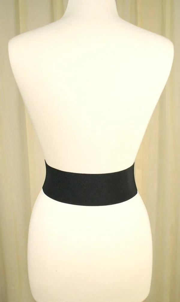 Black Patent Elastic Cinch Belt