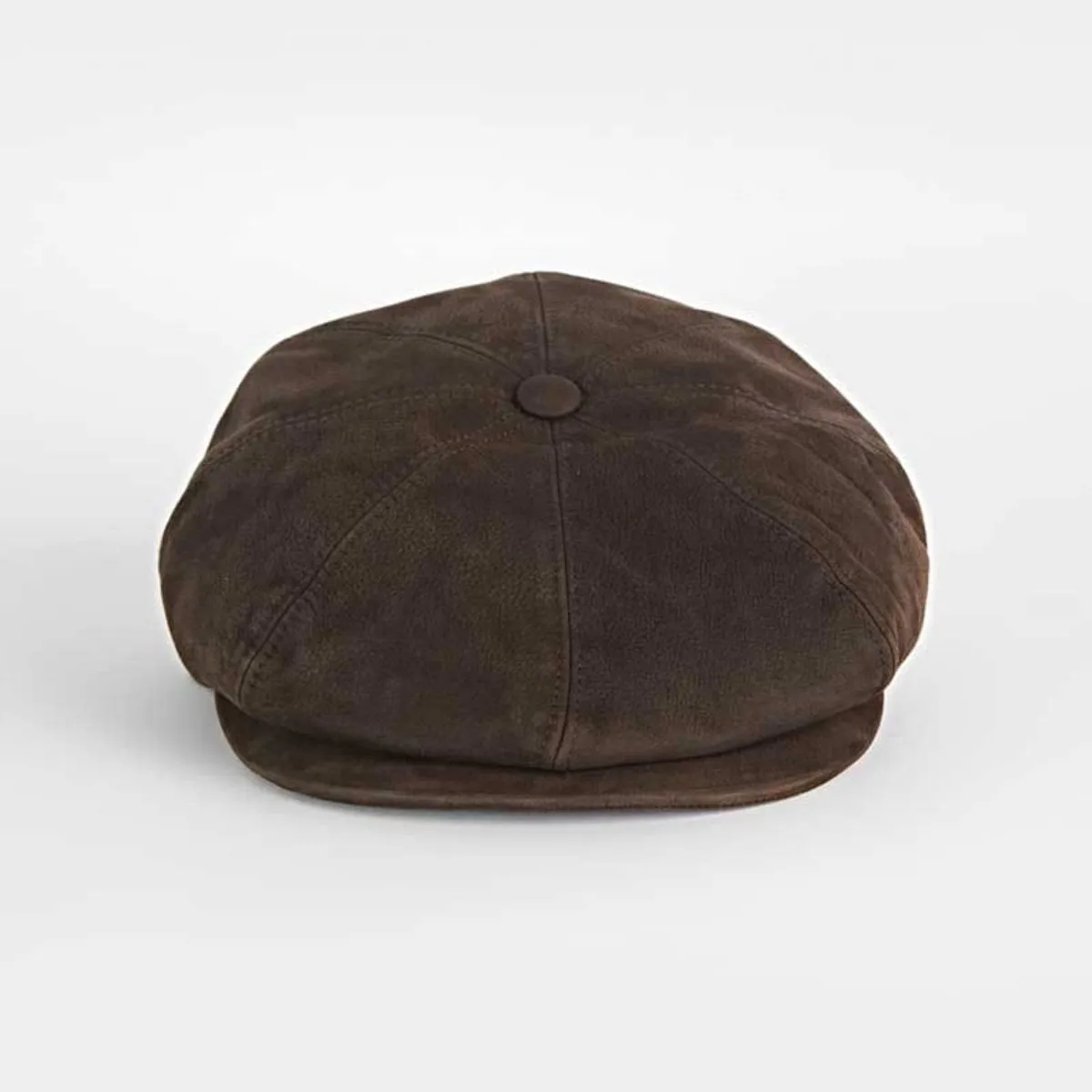 Brown Leather Gatsby Cap