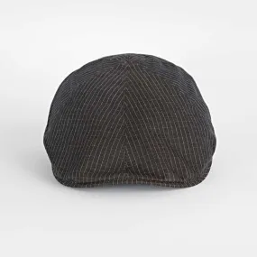 Brown, White & Blue Checked Cotton Roma Cap