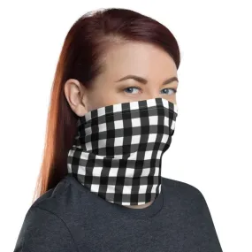 Buffalo Black & white checkered plaid pattern, Neck gaiters face mask covers, Simple tube scarf Balaclava Beanie scarves, Gift for her women