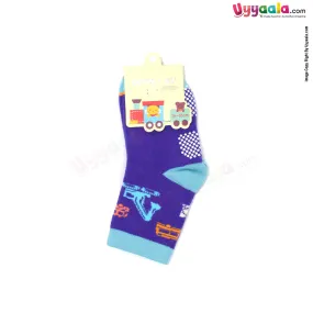 COCO BU Grip Socks Boy With JCB Print 16-18cm) - Violet