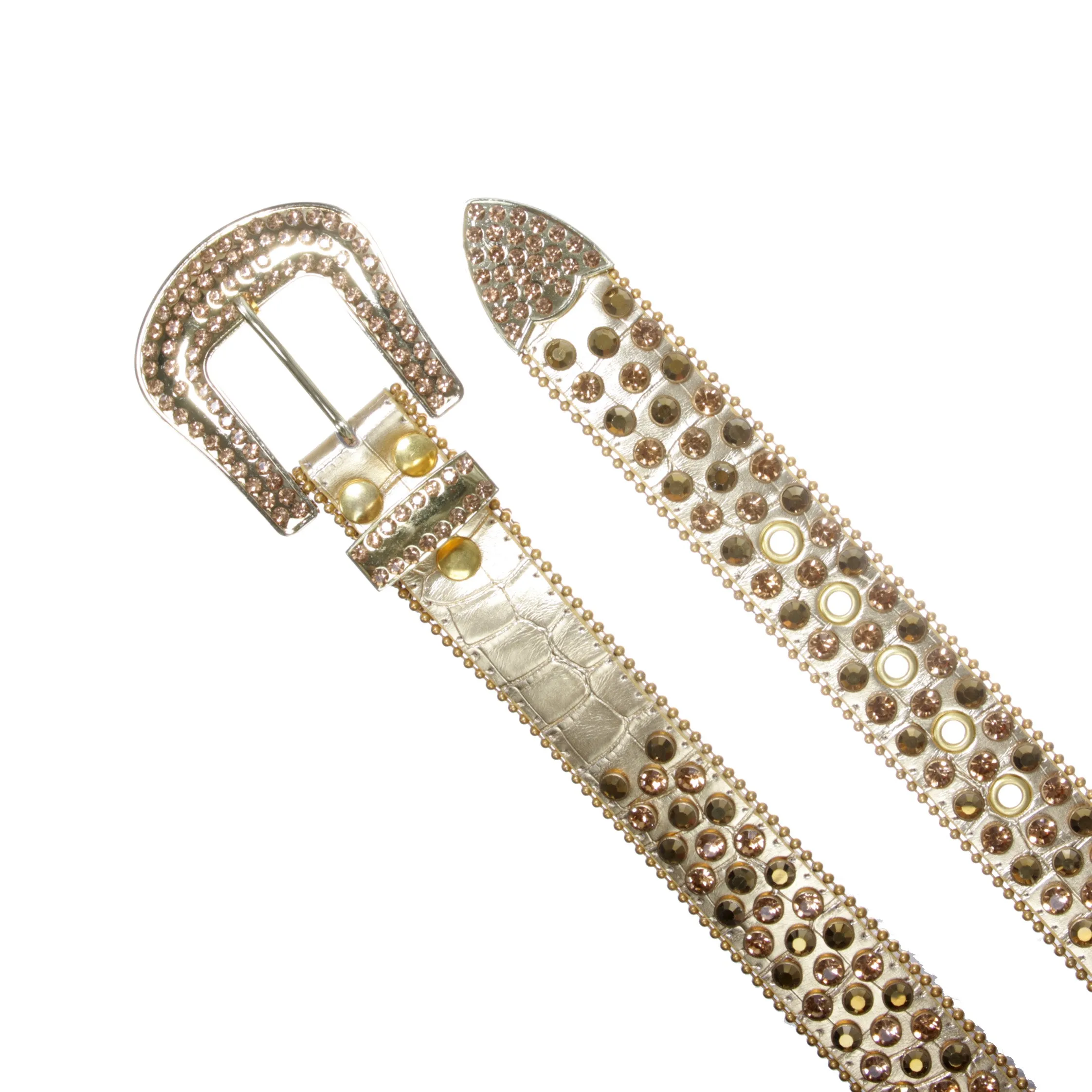 Cowboy Cowgirl Classic Western Rhinestone Bling Studded Diamond Leather Belt