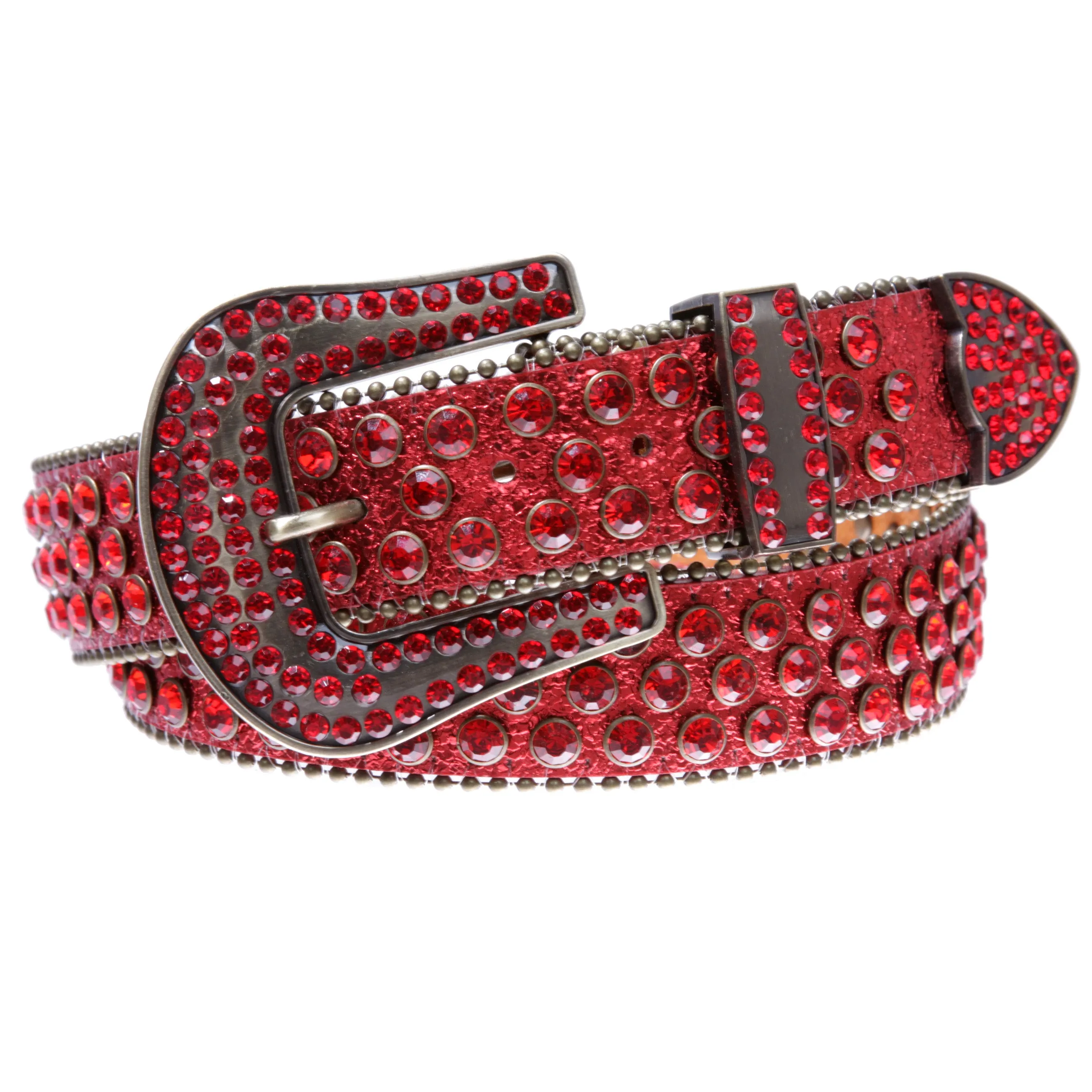 Cowboy Cowgirl Classic Western Rhinestone Bling Studded Diamond Leather Belt