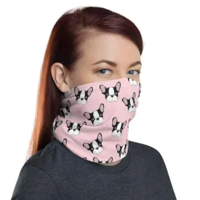 Cute pitbull puppy dog pink designer Neck gaiters face Shield, cover scarf mask, Balaclava Beanie, Hairband wrap, gift for her girl women