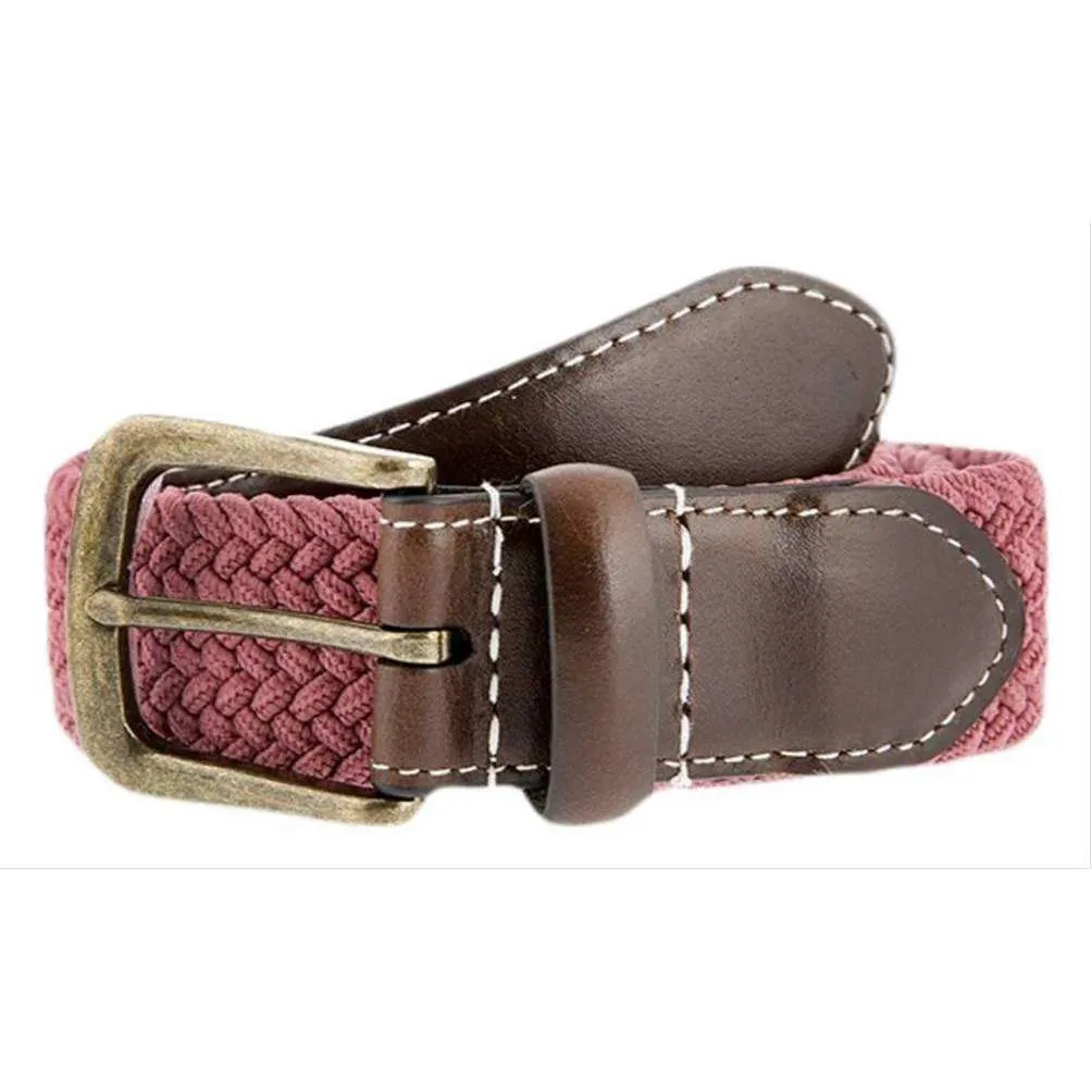 Dents Stretch Elastic Webbing Belt - Flamingo Red