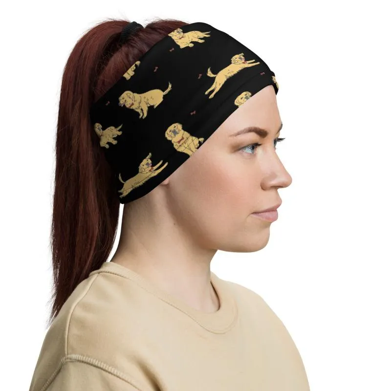 Designer Dog pattern, Animal neck gaiters face mask covers, black tube scarf, Balaclava Beanie scarves, Hairband, Hood, headband men & women