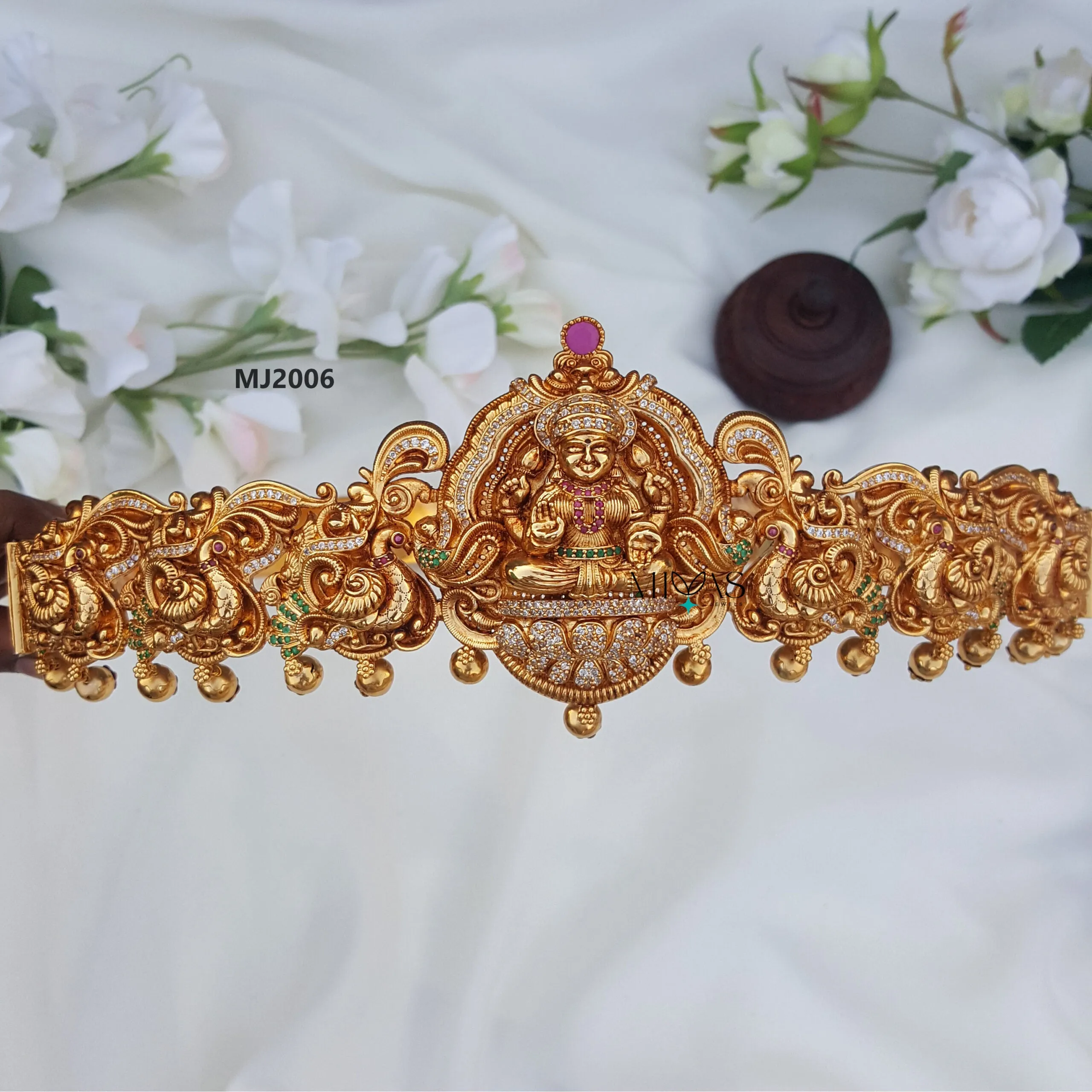 Elegant Fine Crafted Lakshmi Peacock Design Bridal Hip Belt