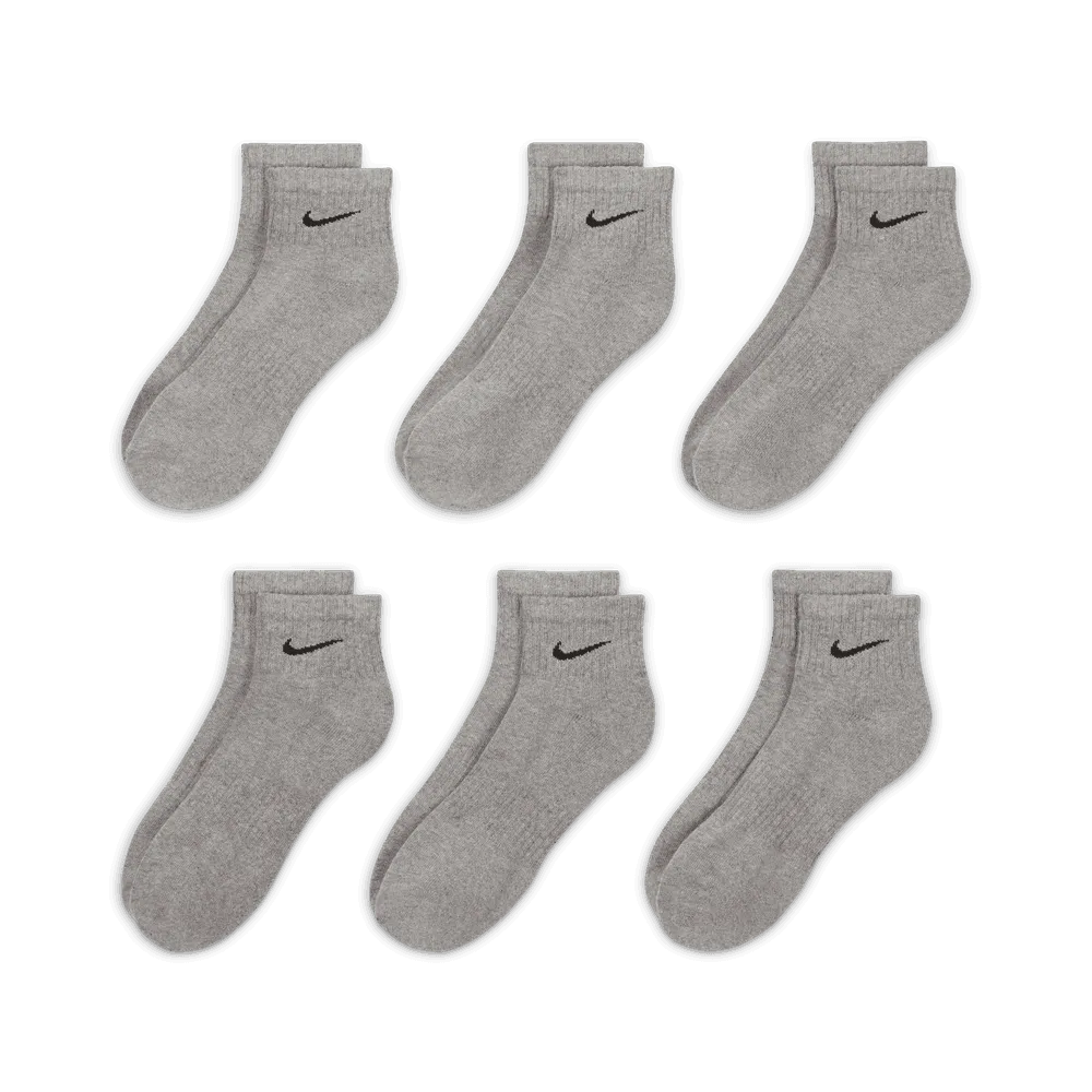 Everyday Cushioned Training Ankle Socks (6 Pairs) 'Carbon Heather'