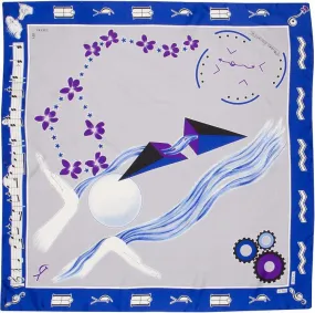 EXCLUSIVE - Custom Silk Scarves of the Zodiac, Aquarius