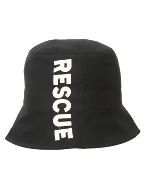 FabSeasons RESCUE Solid Black Cotton Bucket Hats/Fisherman Caps for Men & Women