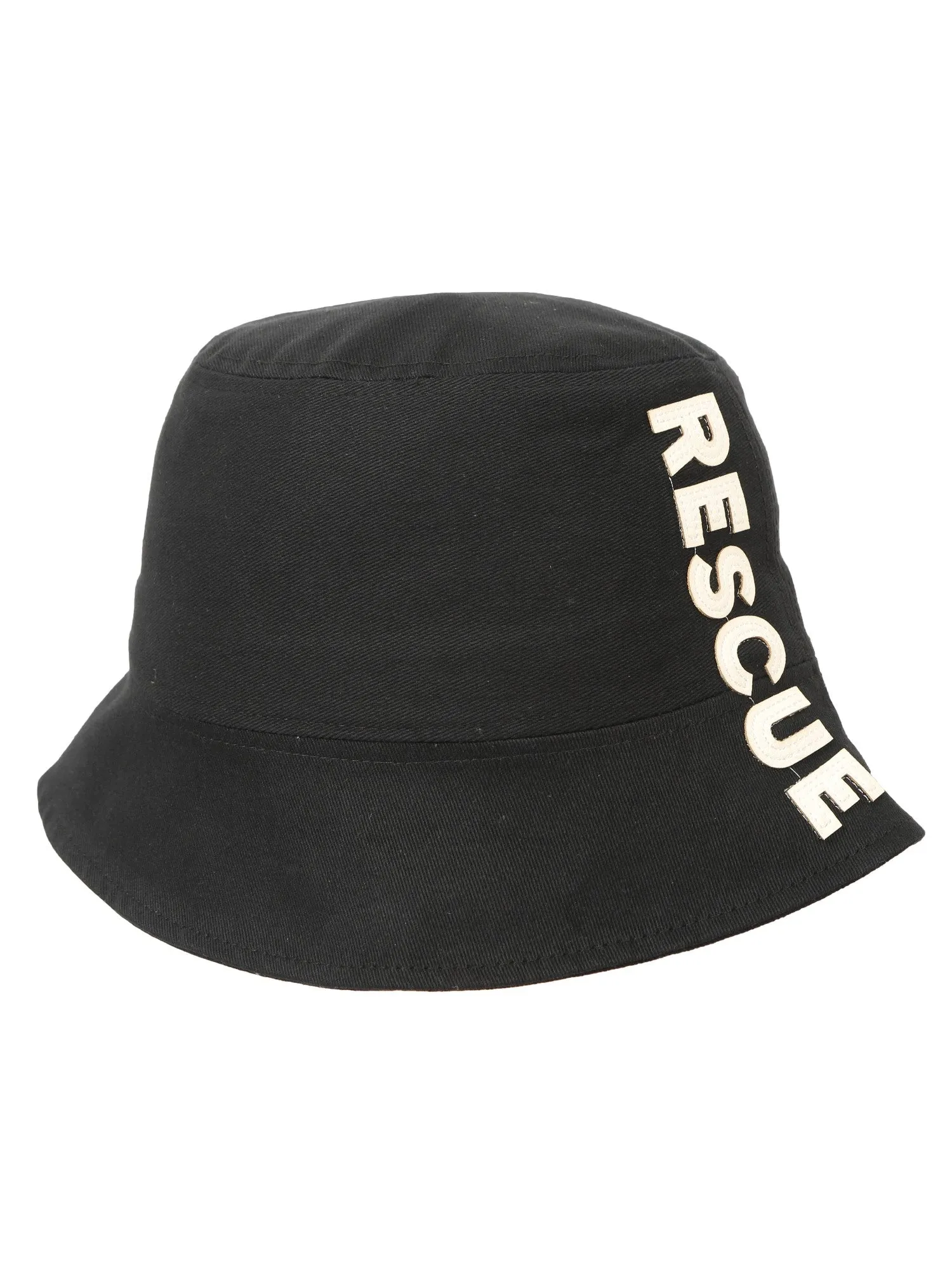 FabSeasons RESCUE Solid Black Cotton Bucket Hats/Fisherman Caps for Men & Women