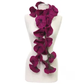 Felted flower scarves- Magenta/ Olive