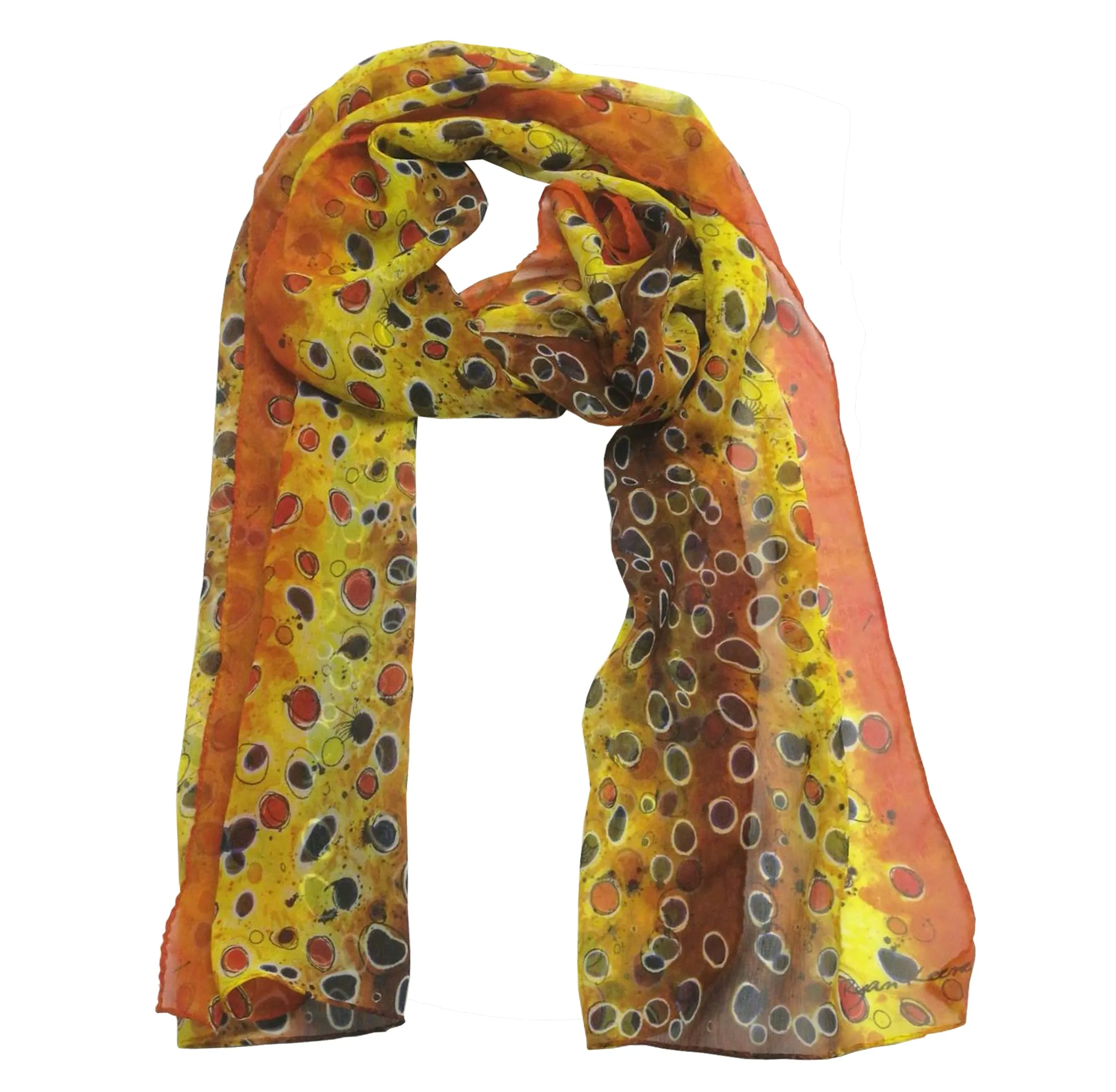 Fin-Flank Silk Brown Trout#2 Scarf