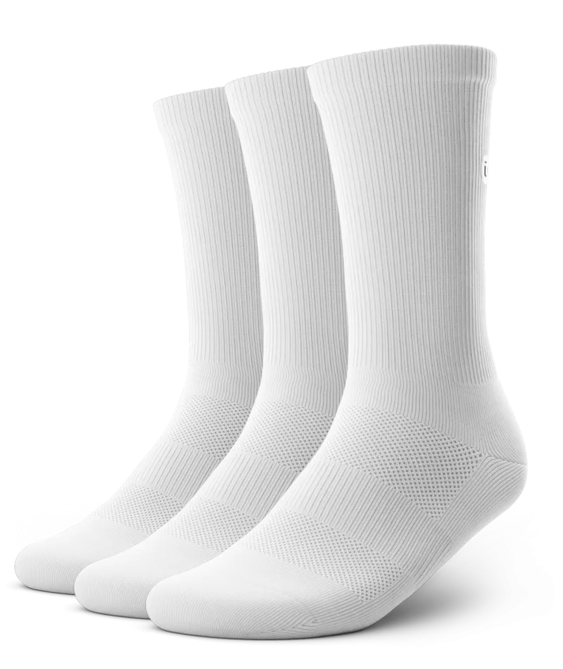 Flagship Crew Socks White 3-Pack