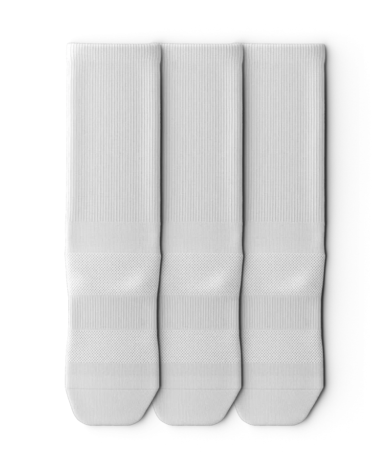 Flagship Crew Socks White 3-Pack