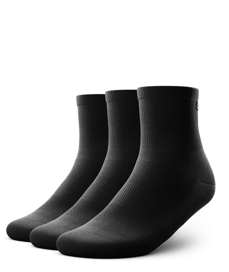 Flagship Quarter Socks Black 3-Pack