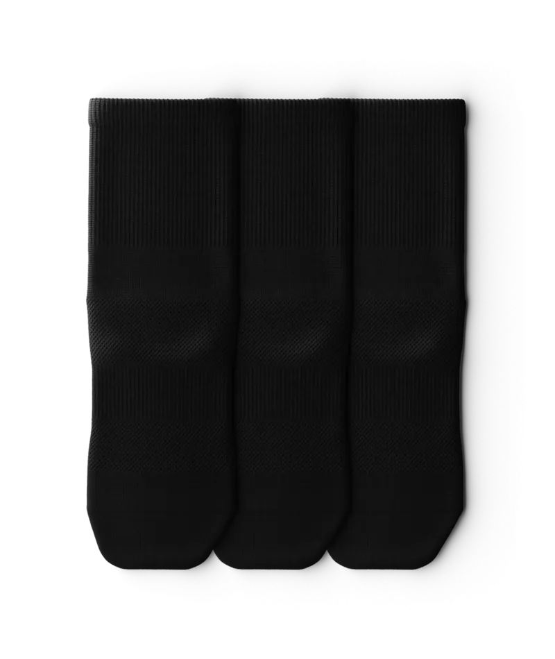 Flagship Quarter Socks Black 3-Pack