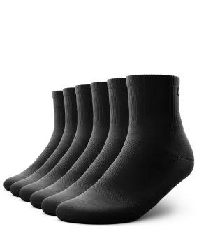 Flagship Quarter Socks Black 6-Pack