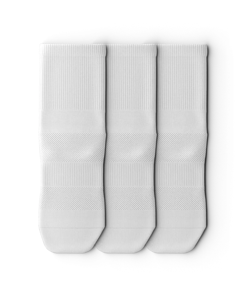 Flagship Quarter Socks White 3-Pack