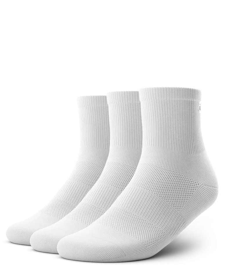 Flagship Quarter Socks White 3-Pack