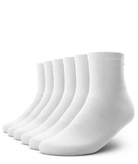 Flagship Quarter Socks White 6-Pack