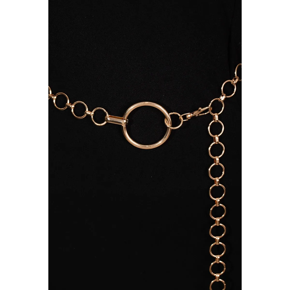 Gold Metal Hoop Link Belt