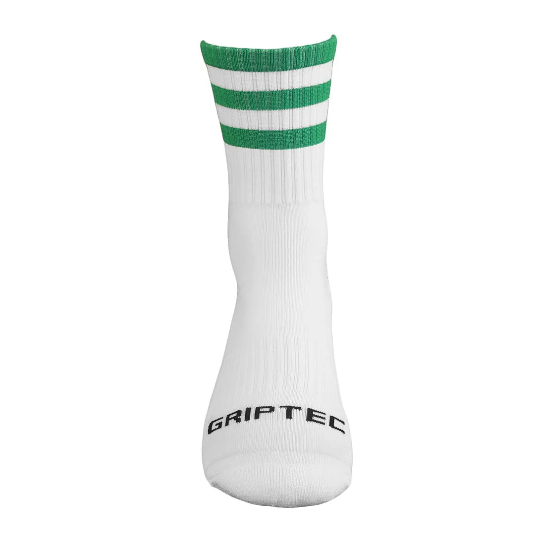 Green and White Grip Socks