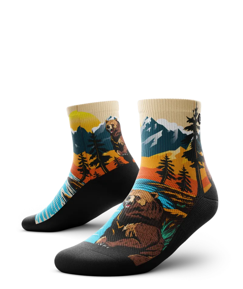 Grizzly Bear Quarter Socks