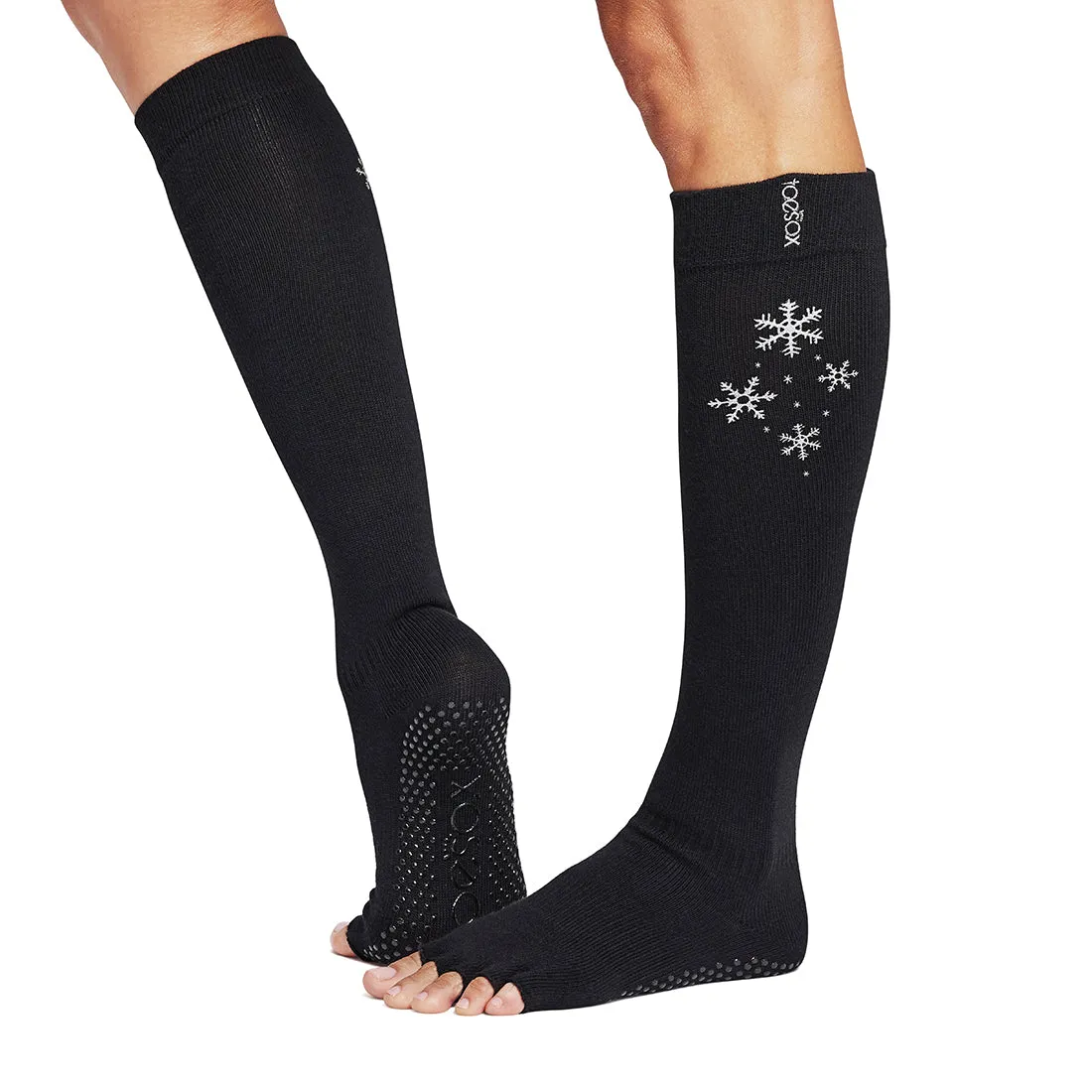 Half Toe Scrunch Knee High Grip Socks