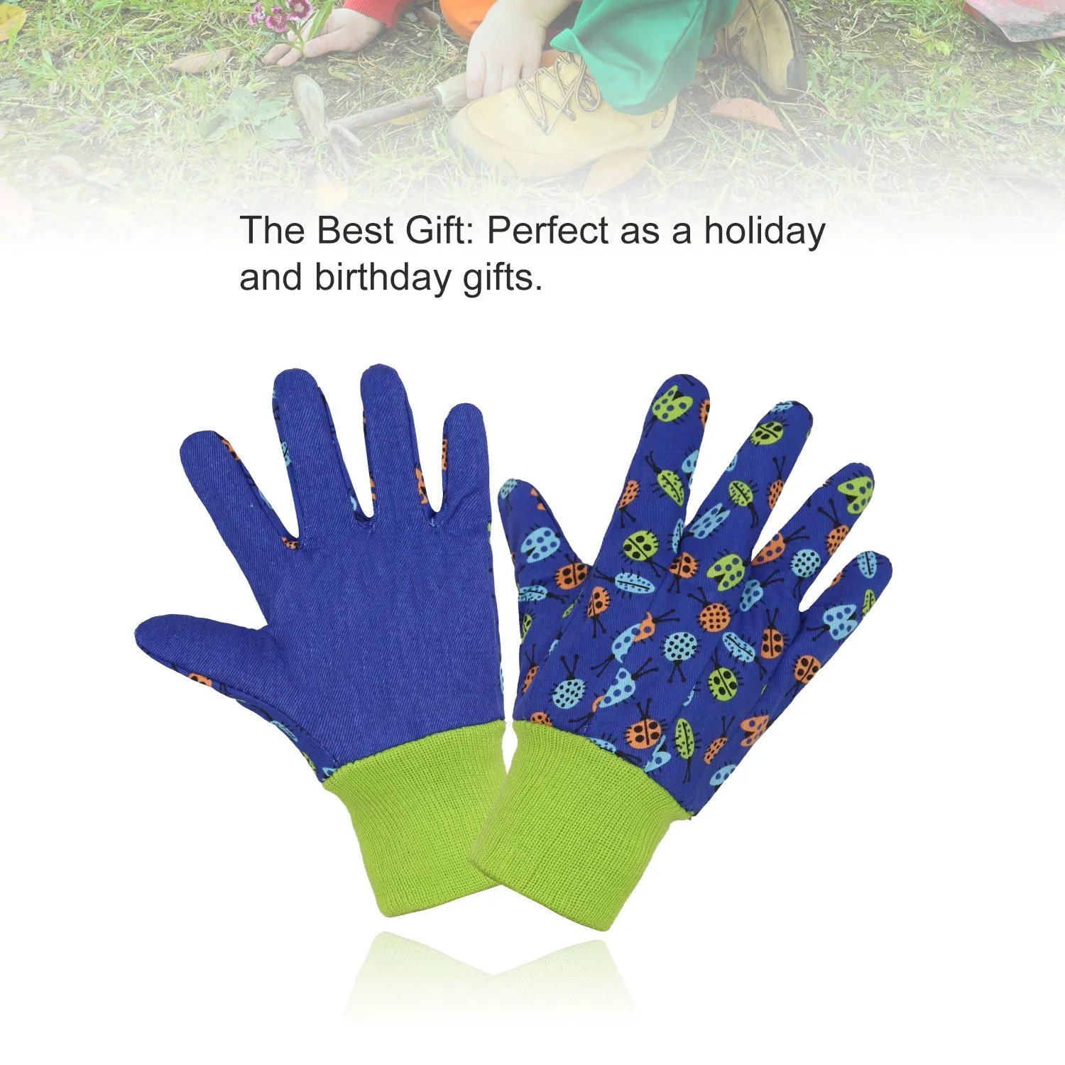 Handlandy Wholesale Kids Working Garden Gloves Knitted Wrist Breathability 5093949596 (12 Pairs)