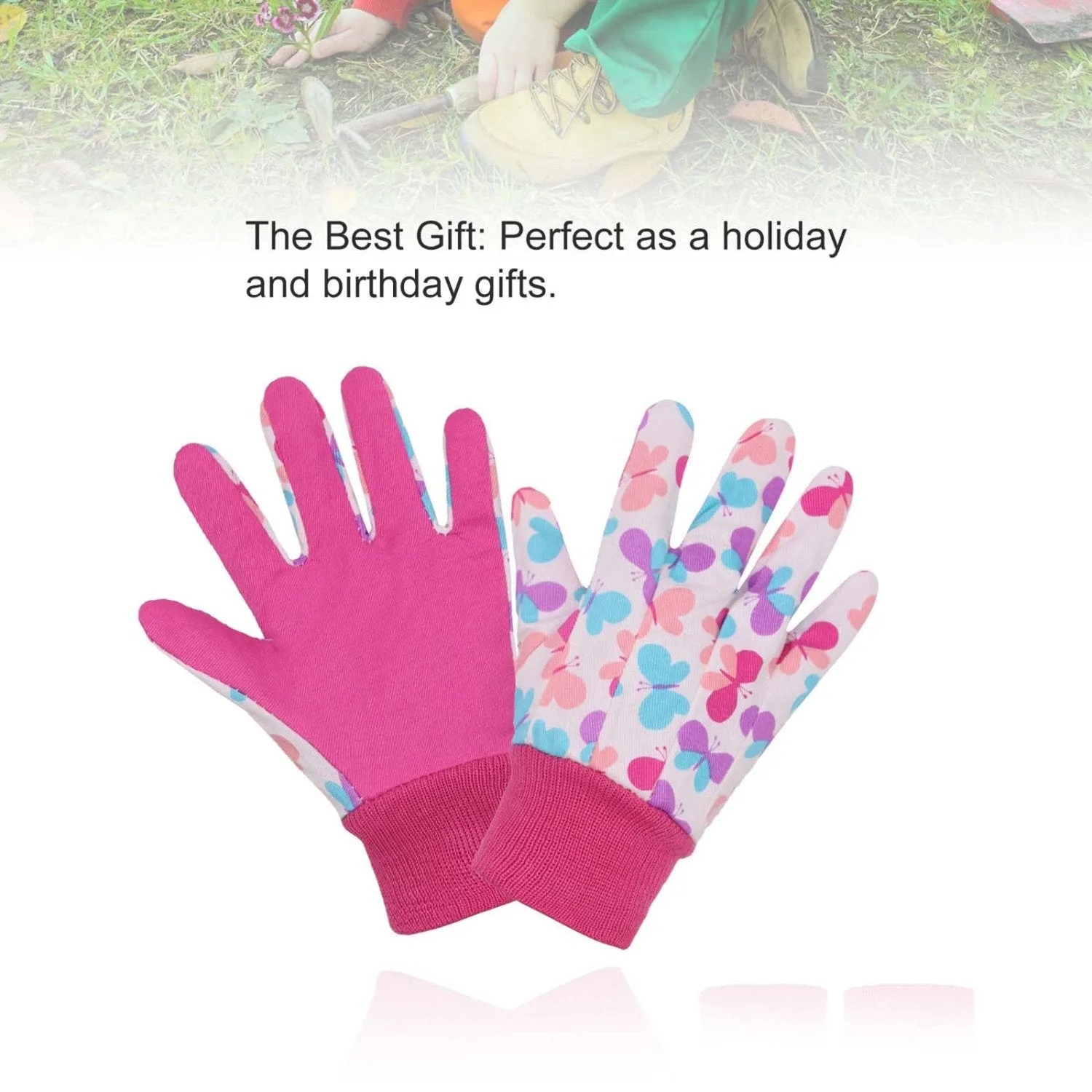 Handlandy Wholesale Kids Working Garden Gloves Knitted Wrist Breathability 5093949596 (12 Pairs)