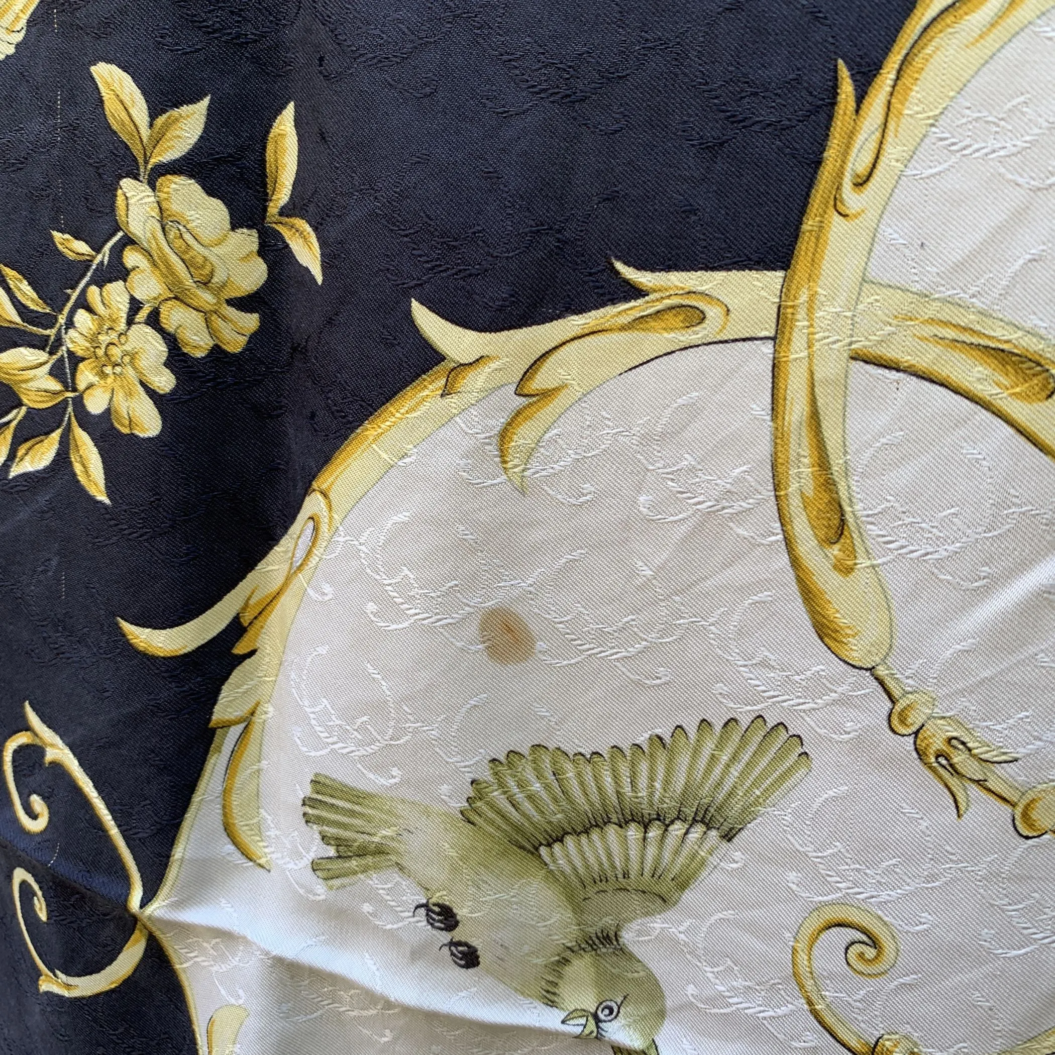 Hermes White Silk Jacquard Scarf La Cle Des Champs 1965 Faconnet