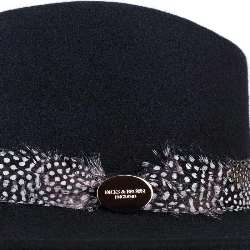 Hicks & Brown Suffolk Guinea Wrap Fedora Hat - Black