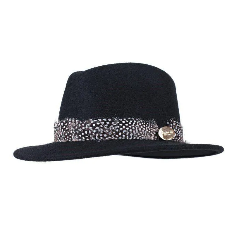 Hicks & Brown Suffolk Guinea Wrap Fedora Hat - Black