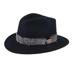 Hicks & Brown Suffolk Guinea Wrap Fedora Hat - Black