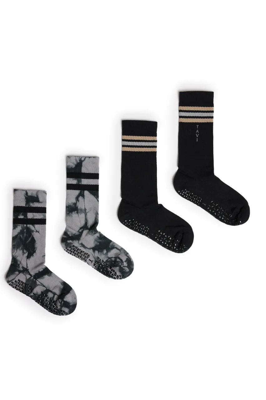 Kai 2 Pack - Grey Tie Dye / Shine Stripes