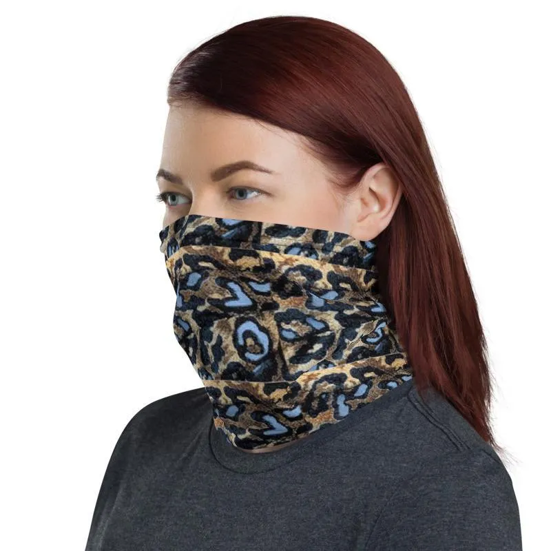 Leopard inspired scarf mask Face cover, Neck Gaiter scarve, Headwear, Headband, Bandana, Balaclava, Beanie, Wristband, Hairband, Hood, Head wrap made in US