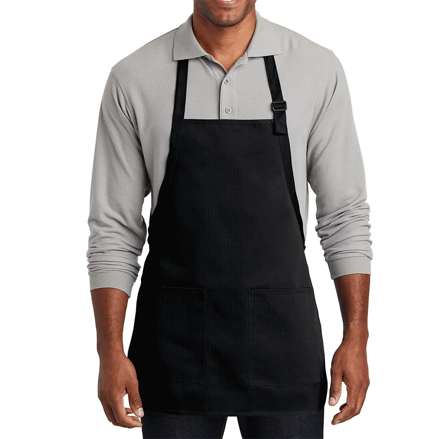 Men's Medium-Length Two-Pocket Bib Apron