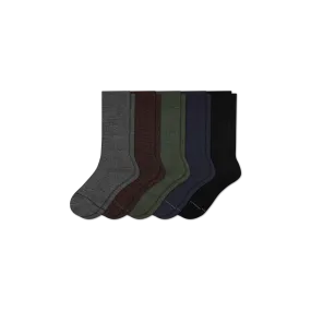 Men's Merino Wool Blend Dress Over the Calf Sock 5-Pack