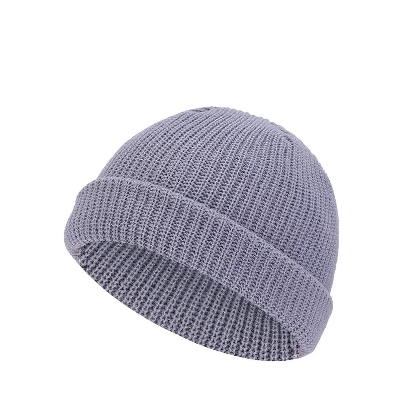 Men's Simple Style Solid Color Crimping Wool Cap