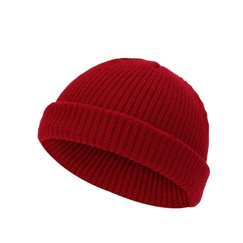 Men's Simple Style Solid Color Crimping Wool Cap