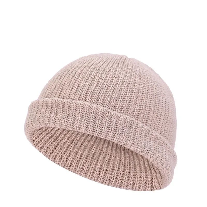 Men's Simple Style Solid Color Crimping Wool Cap