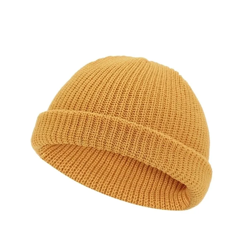 Men's Simple Style Solid Color Crimping Wool Cap