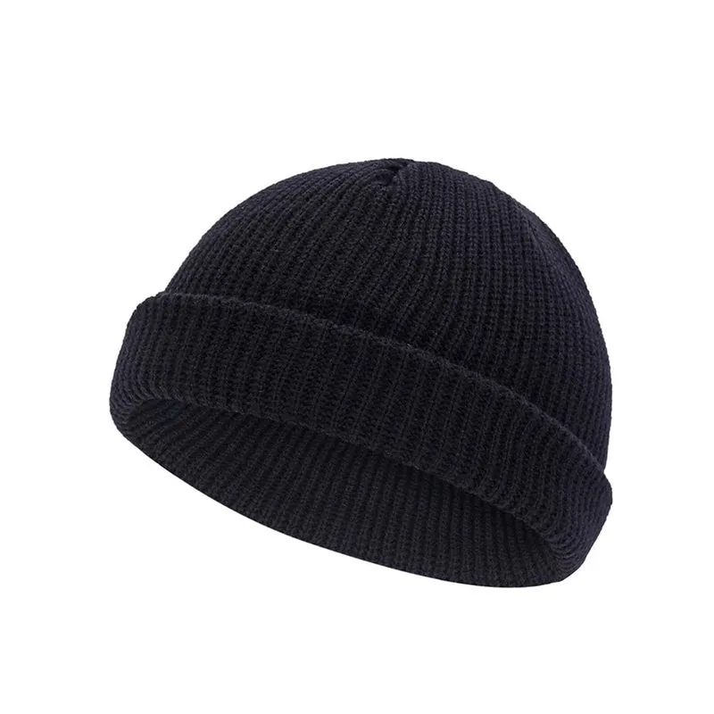 Men's Simple Style Solid Color Crimping Wool Cap