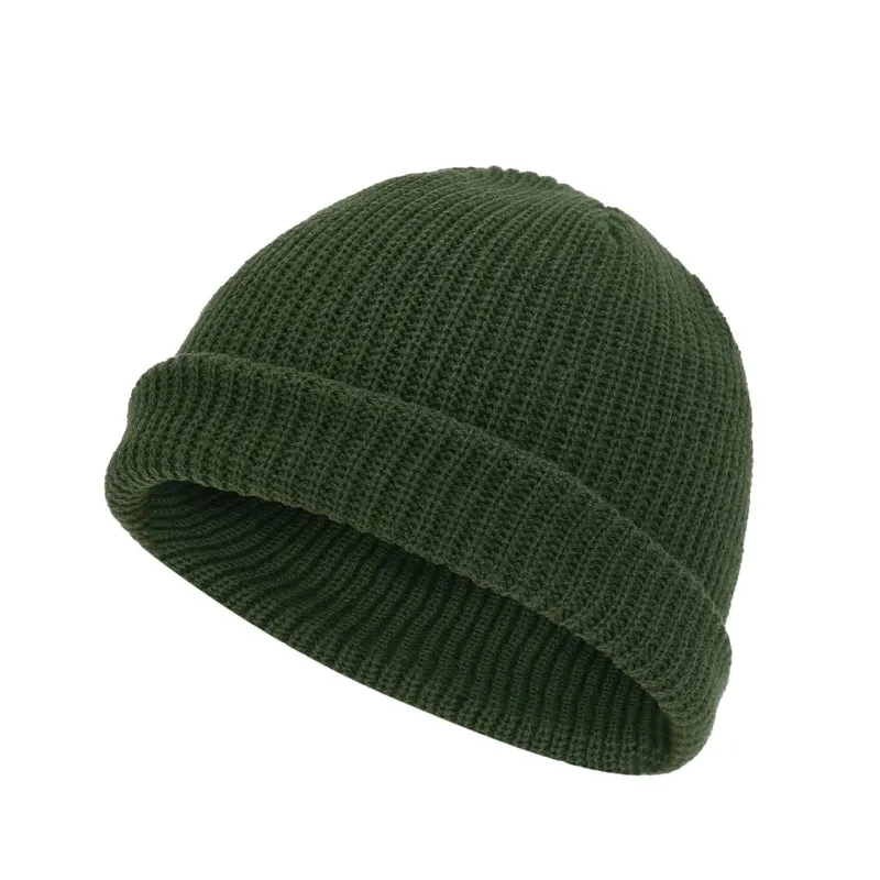 Men's Simple Style Solid Color Crimping Wool Cap